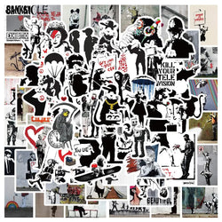Banksy Stickers Set - Street Art Decals for Motorcycle, Luggage, Suitcase, DIY Graffiti (ONLINE ORDER ONLY)
