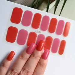 14Tips Solid Color Stickers Nail Art Supplies European & American Simple Decals Oil Film Decals Press on Nails Stickers Designer (ONLINE ORDER ONLY)