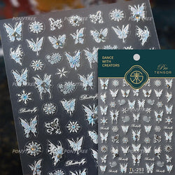 Shiny Snow Delicate Gold Pink Silver White Romantic Winter Self Adhesive Nail Art Stickers Snowflake Rhinestone Manicure Decals (ONLINE ORDER ONLY)