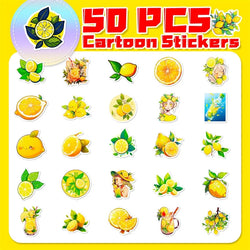 10/30/50PCS Fresh Lemon PVC Sticker Aesthetic Children's Decoration Scrapbooking Korean Stationery School Supplies for Kids (ONLINE ORDER ONLY)