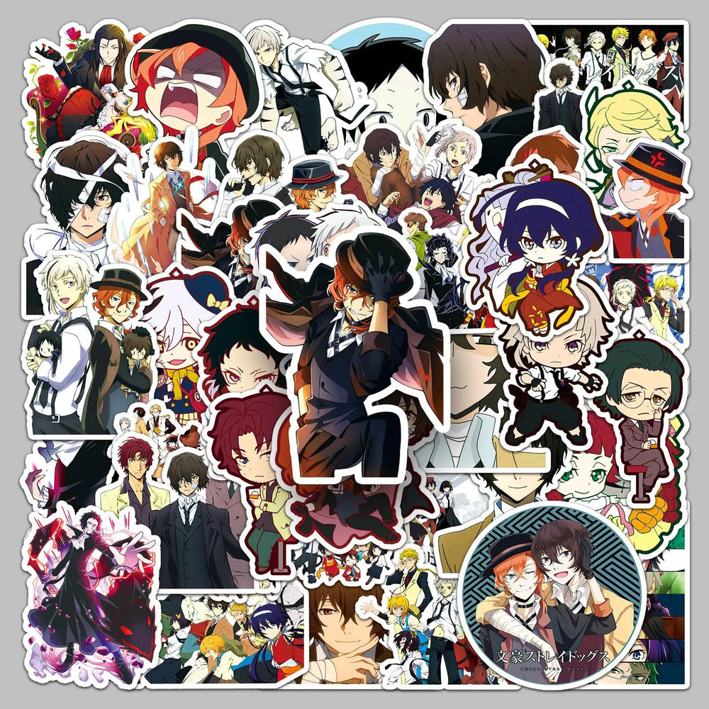 Bungo Stray Dogs Graffiti Stickers 50pcs for Helmets, Desktops, Walls, DIY Decoration Wholesale (Online Order Only)