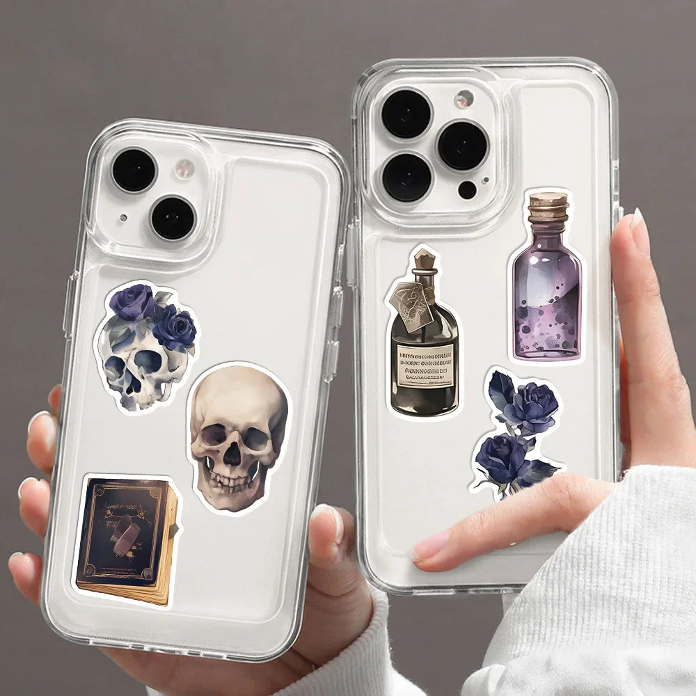 50PCS Cool Gothic Graffiti Skull Stickers Decals Kids Toy DIY Diary Suitcase Scrapbook Phone Laptop Bike Sticker (ONLINE ORDER ONLY)