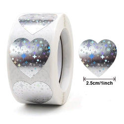 500pcs/roll Gold Holographic Glitter Sealing Label Round Laser Sticker Party Handmade Envelope Business Label Stationary Sticker (ONLINE ORDER ONLY)