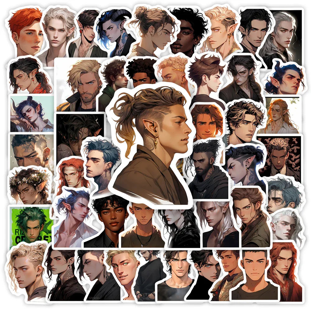 Cute Handsome Man Stickers Male Elf Pointy Ears DIY Gift Toys Decal for Scrapbook Decorative Phone Bottles Luggage Waterproof (ONLINE ORDER ONLY)
