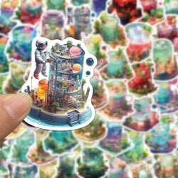 10/30/50pcs INS Style Art Drink Aesthetic Stickers Cartoon Plant Decals Kids Toys DIY Laptop Phone Scrapbook Decoration Sticker (ONLINE ORDER ONLY)