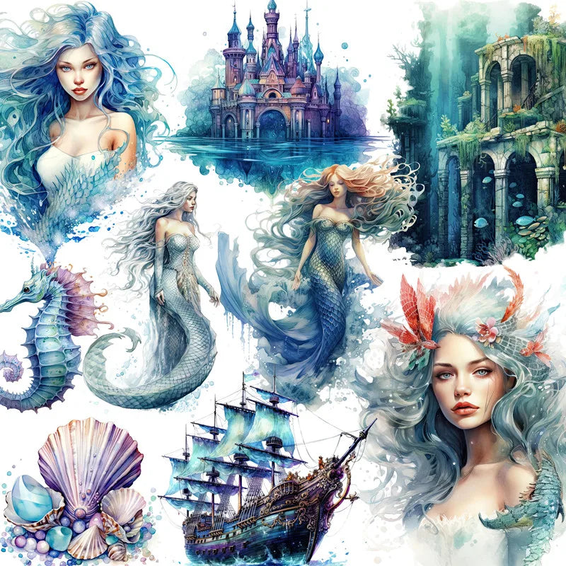 20Pcs/Pack Submarine Mermaid Sticker DIY Craft Scrapbooking Album Junk Journal Decorative Stickers (ONLINE ORDER ONLY)