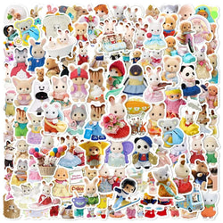 100PCS Calico Critters Stickers Laptop Scrapbook Decoration Graffiti Decals Skateboard Laptop Waterproof Sticker Toys Decor (ONLINE ORDER ONLY)