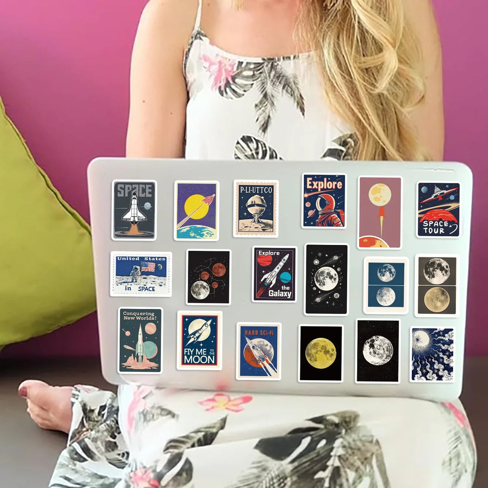 50PCS Space Travel Planner Stickers Aesthetic Motorcycle Phone Car Skateboard Laptop Sticker Decal Classic Toy (Online Order Only)