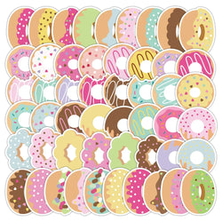 10/50pcs Colorful Candy Stickers Gift Toy for Girl Kawaii Cute Lollipop Donut Decal Sticker to Laptop Stationery Bike Guitar (Online Order Only)