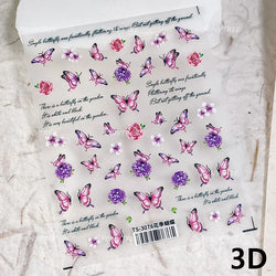 Steam Punk Butterfly Gear Green Star Gold Stamping Self Adhesive Nail Art Decoration Stickers Illusion Polarized Manicure Decals (ONLINE ORDER ONLY)
