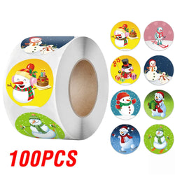 100-500Pcs Merry Christmas Stickers Xmas Envelope Seal Stickers for Christmas Decoration, Wedding Party, Holiday Gift Package (ONLINE ORDER ONLY)