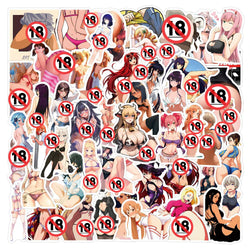 10/30/50/110PCS Waifu Cartoon Stickers Sexy Hentai Anime Sticker Waterproof Decoration Laptop Phone Guitar Bike Skateboard Decal (Online Order Only)