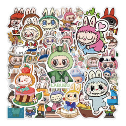 Cartoon Labubu Graffiti Stickers PVC Waterproof Skateboard Notebook Toy (ONLINE ORDER ONLY)