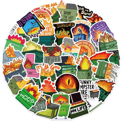 56Pcs Creative Dumpster on Fire Stickers For Phone Suitcase Journal Accessories Scrapbooking Supplies DIY Graffiti Stickers (Online Order Only)
