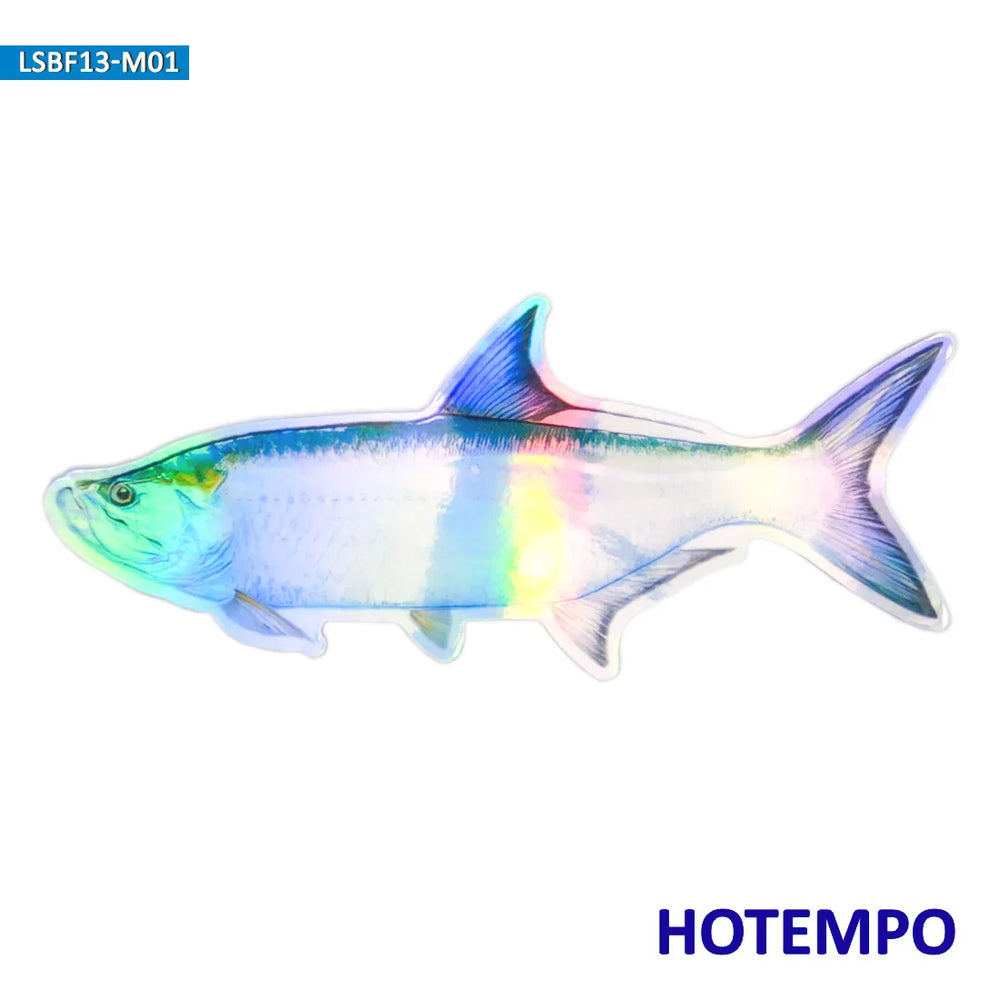 20cm Laser Big Size Sea Fish Go Fishing Style Salmon Stickers for Fisherman Boat Glass Luggage Motorcycle Car Waterproof Sticker (Online Order Only)