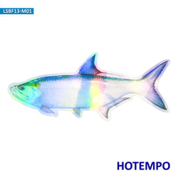 20cm Laser Big Size Sea Fish Go Fishing Style Salmon Stickers for Fisherman Boat Glass Luggage Motorcycle Car Waterproof Sticker (Online Order Only)