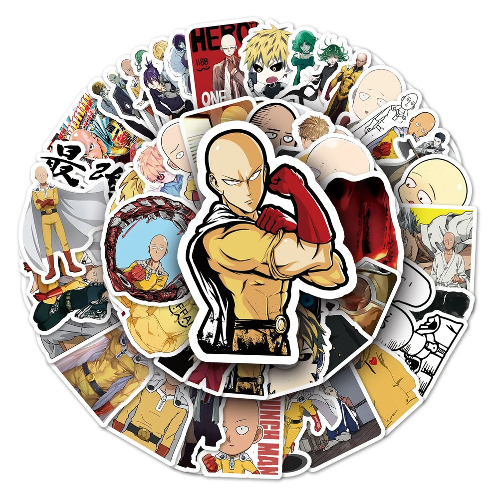 MINISO One Punch Cartoon Waterproof Vinyl Stickers (57 Pcs) (ONLINE ORDER ONLY)