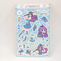 Ins Cute Angel Princess Baseball Girl Sticker Scrapbooking DIY Album Decoration Sticker Aesthetic Personalized Kawaii Stationery (ONLINE ORDER ONLY)