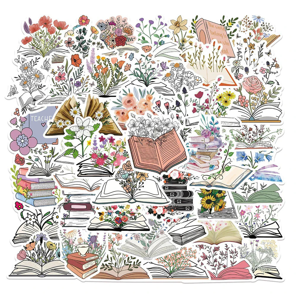 Art Flower Cartoon Stickers 10/30/50pcs Aesthetic Decals for Scrapbook Laptop Guitar Luggage (Online Order Only)