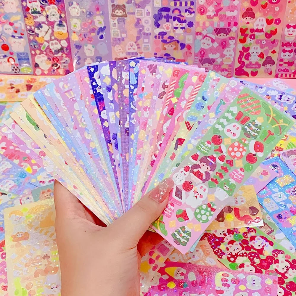 Kawaii Stickers for Kids Cute Stationary Aesthetic Diary Decoration Art Supplies Stickers for Scrapbooking Lot Korean Paper Desk (ONLINE ORDER ONLY)