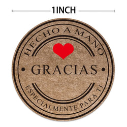 500pcs Multiple Styles Kraft Gracias Spanish Thank You Labels Stickers Handmade Scrapbooking Stationery Sticker (ONLINE ORDER ONLY)