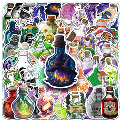 Cartoon Magic Potion Stickers - 10/30/50pcs Aesthetic Decals for Laptop, Notebook, Suitcase, Phone (Online Order Only)