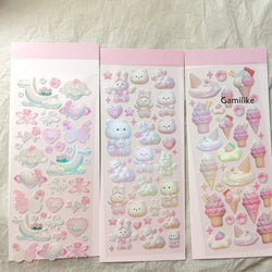 Cute Star Moon Rose Series Laser Stickers Hand Account Idol Card DIY Material Decorative Sticker Personalized Korean Stationery (ONLINE ORDER ONLY)