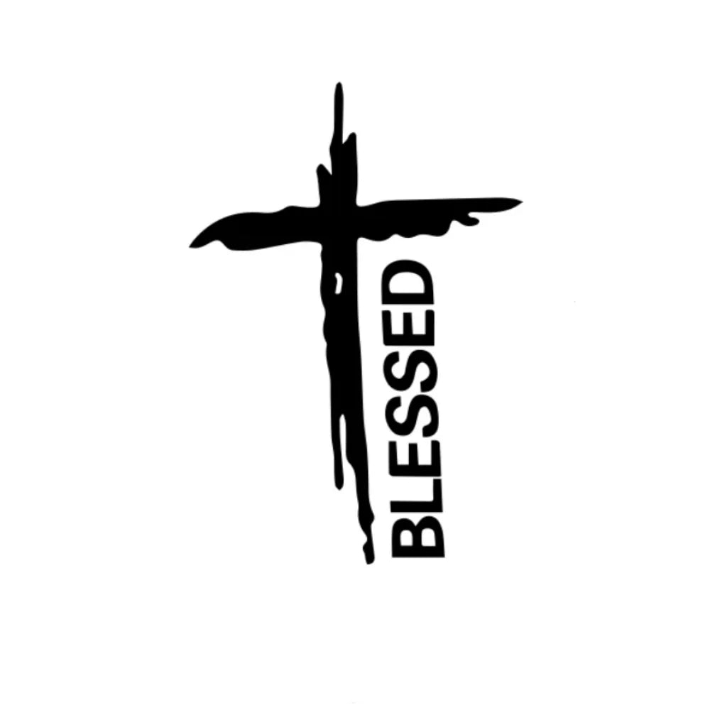 Car Sticker Creative Jesus Blessed Graphics Decor Decal Auto Tuning Accessories Van RV Motorhome Caravan Cargo Minibus (Online Order Only)