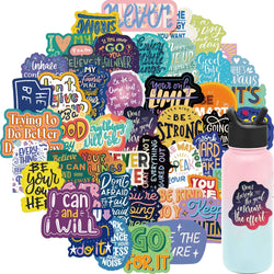 50PCS Inspirational Quotes Scrapbook Stickers DIY Diary Laptop Luggage Skateboard Graffiti Decal Fun Stylish Classic Toys (Online Order Only)