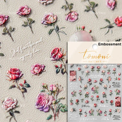 Retro Rose Flowers Bowknot Petal Romantic 5D Soft Embossed Relief Self Adhesive Nail Art Decoration Stickers 3D Manicure Decals (ONLINE ORDER ONLY)
