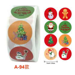 50-500Pcs Cartoon Merry Christmas Tree Label kids Stickers for Gift Package Wrapping Festival Party Baking Paper Seal Stickers (ONLINE ORDER ONLY)
