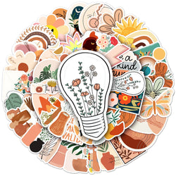 10/30/50PCS Cute Bohemia Art Aesthetic Stickers Scrapbook Laptop Phone Guitar Diary Graffiti Cartoon Boho Sticker Decal Kid Toy (ONLINE ORDER ONLY)