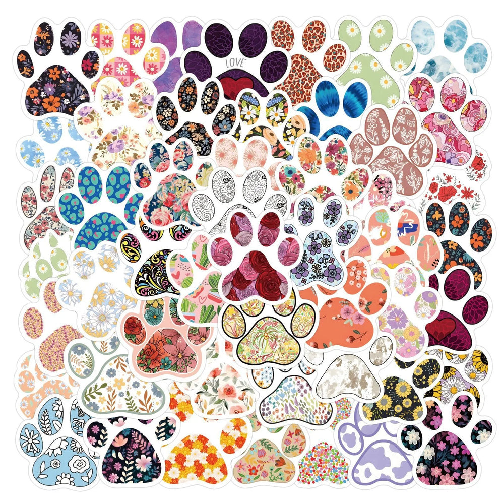 Animal Paw Flower Stickers for DIY Scrapbooking Decor Phone Laptop Guitar Skateboard (ONLINE ORDER ONLY)