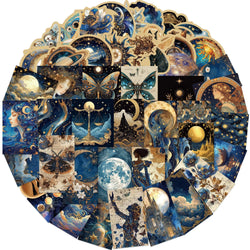 50pcs Retro Astronomy Universe Planets Stickers Galaxy Moon Astrology Aesthetic Decals Sticker for Suitcase Phone Notebook﻿ (ONLINE ORDER ONLY)
