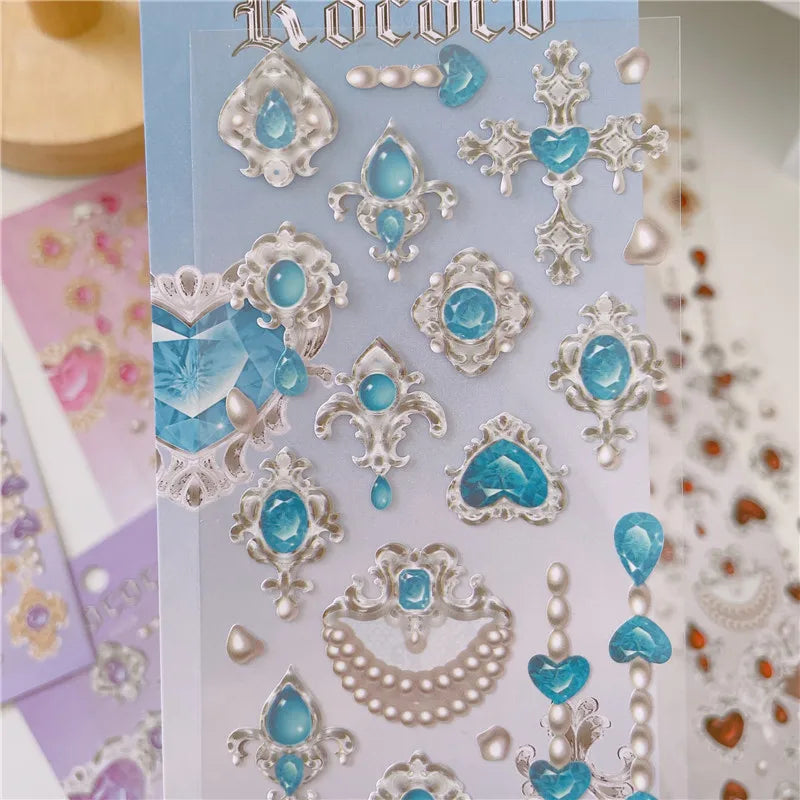 Cute Love Gem Pearl Stickers Diary Scrapbooking DIY Album Decoration Sticker Aesthetic Personalized INS Kawaii Korean Stationery (ONLINE ORDER ONLY)