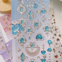 Cute Love Gem Pearl Stickers Diary Scrapbooking DIY Album Decoration Sticker Aesthetic Personalized INS Kawaii Korean Stationery (ONLINE ORDER ONLY)