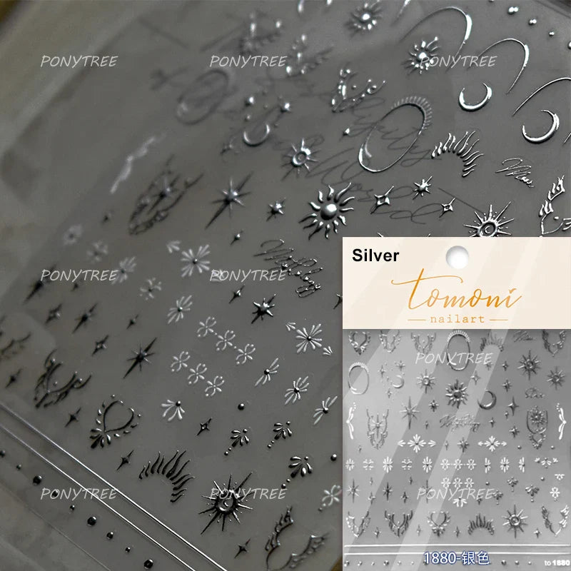 French Lines Gemstone Necklace Gilding Light Luxury Pearl Self Adhesive Nail Art Decorations Stickers Manicure Decals Wholesale (ONLINE ORDER ONLY)
