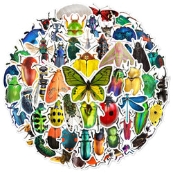 Mixed Insect Stickers 10/25/50pcs for Kids DIY Stationery, Water Bottle, Phone, Laptop, Skateboard, Scrapbooking (Online Order Only)