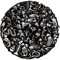 56pcs Animal Skeleton Cool Stickers for Laptop Scrapbook Waterproof Cartoon Graffiti Decals Dark Sticker Toys Decor (Online Order Only)