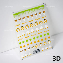 Cute Duck Pear Bowknot Mini Flower Duckling Line Bow Photo Frame Seal Stamp Figure Self Adhesive Nail Art Sticker Manicure Decal (ONLINE ORDER ONLY)