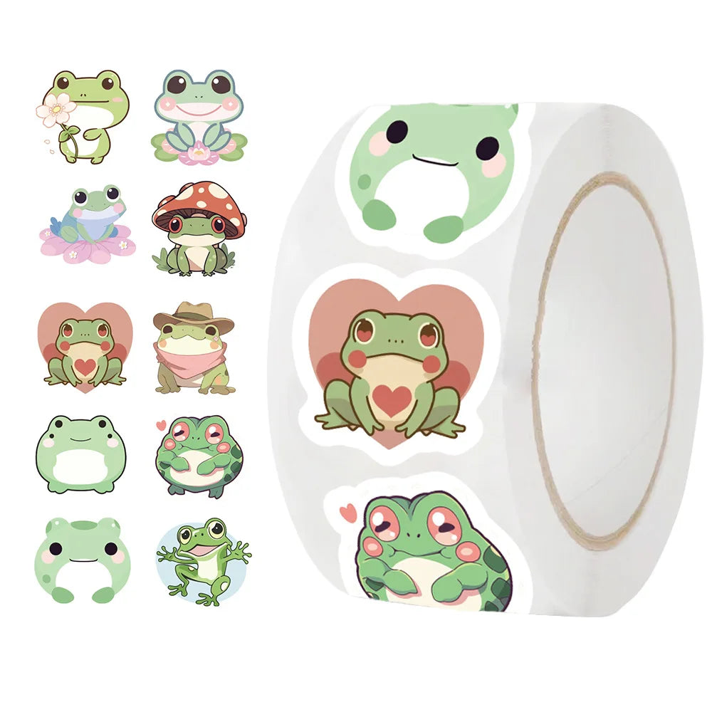 100-500pcs Frog Animals Reward Stickers School Students Cute Cartoon Encouragement Sticker Scrapbooking DIY Gift Decoration (ONLINE ORDER ONLY)