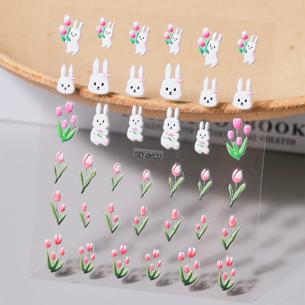 1Sheet Valentine's Day Decals 5D Nail Art Stickers Heart Self-Adhesive Slider Love Letters DIY Manicure Accessories "Dopamine" % (ONLINE ORDER ONLY)