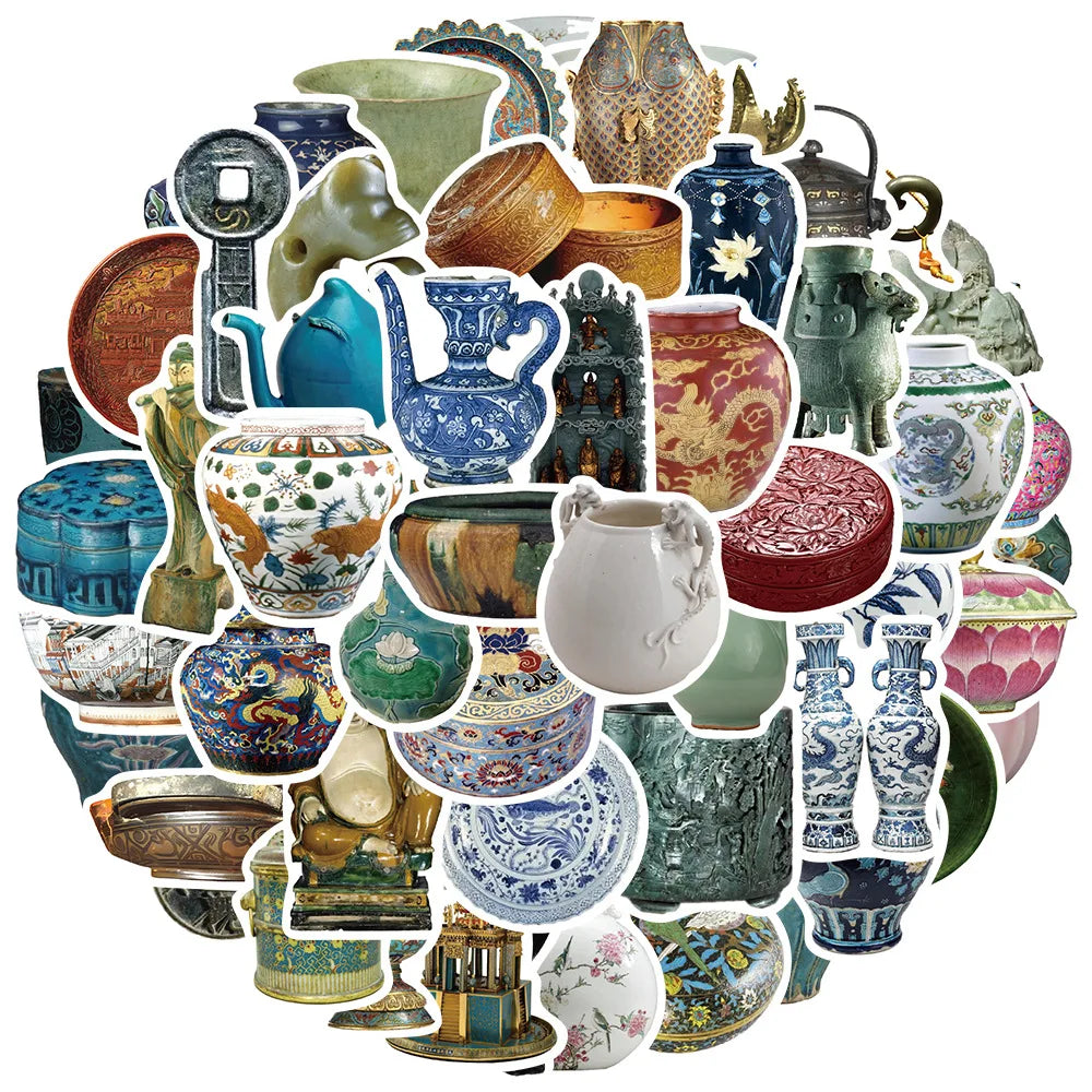 Retro Cultural Relics Stickers for Suitcase, Skateboard, Laptop, Luggage, Fridge, Phone, Car - 10/30/55Pcs (ONLINE ORDER ONLY)