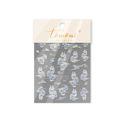 Chinese Dragon Auspicious Beast Mythological Legend Noble Loong Blue Pink Soft Relief Adhesive Nail Art Sticker Manicure Decals (ONLINE ORDER ONLY)