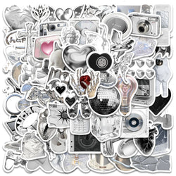 66pcs Korean Silvery Girly Stickers Pack Stationery Laptop Ipad Phone Sticker DIY Scrapbooking Supplies Journal Accessories (ONLINE ORDER ONLY)