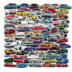 10/50/100pcs Cool Anime Racing Car Stickers Scrapbooking Skateboard Bike Motorcycle Travel Luggage Toy Decal JDM Sticker Bomb (Online Order Only)