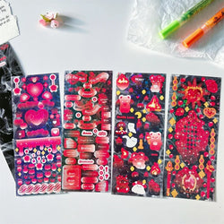 4pcs/set Sweet Cool Bear Call Series Scrapbooking Sticker Korean ins Hand Account Idol Card DIY Deco Material Sticker Stationery (ONLINE ORDER ONLY)