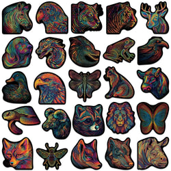 50pcs Cool Cartoon Coloruful Line Animals Stickers Psychedelic Aesthetic Art Waterproof Graffiti Laptop Phone Luggage Decals (ONLINE ORDER ONLY)