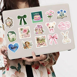 50Pcs Mystery Labels Stickers Retro DIY Aesthetics Waterproof Decals For Suitcase Scrapbooking Laptop Sticker (Online Order Only)