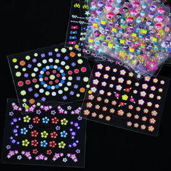 30pcs 3D Flowers Design Nail Art Stickers Colorful Floral Bow Tie Heart Butterfly Design Nail Decals Spring Summer Nail Supplies (Online Order Only)